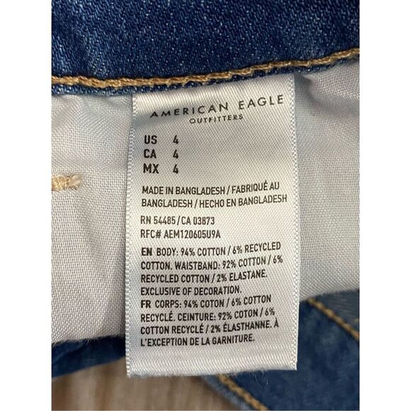 American Eagle Boyfriend Jean Shorts High Rise Raw Hem Women’s Sz 4 - Picture 4 of 6